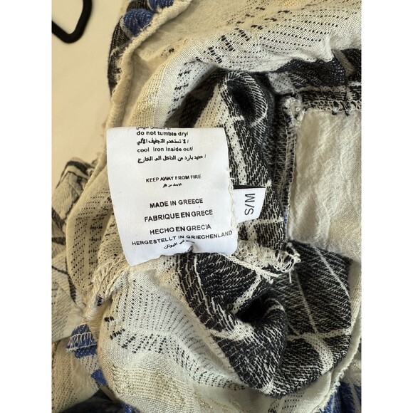 Pearl & Caviar Embroidered Knee Length Dress Blue Tiered Pleated  M/L Greece - Picture 10 of 11